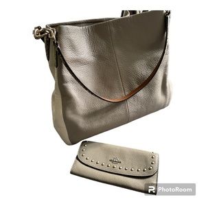 COACH Leather Bag and Wallet Set